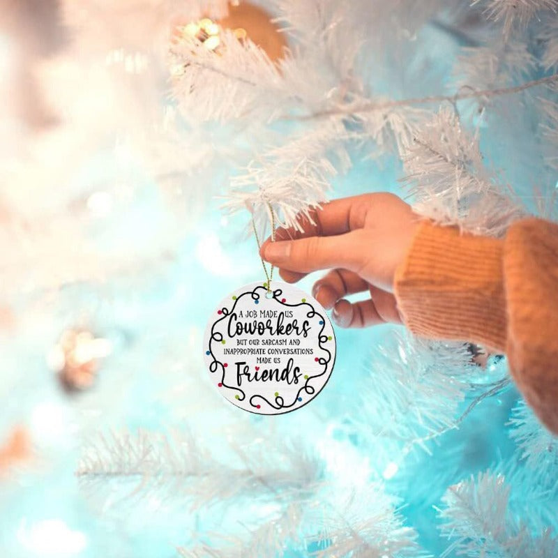 Wholesale Christmas Logo Wooden Round Pendant Ornament